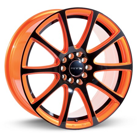 Rtx Alloy Wheel, Blaze 17x7.5 5x100/114.3 ET42 CB73.1 Orange with Black Face 081208